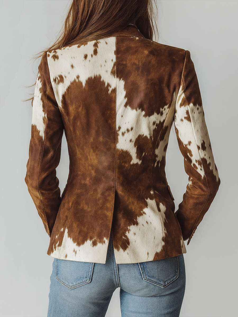 Blazer vintage ecológico de mujer con estampado