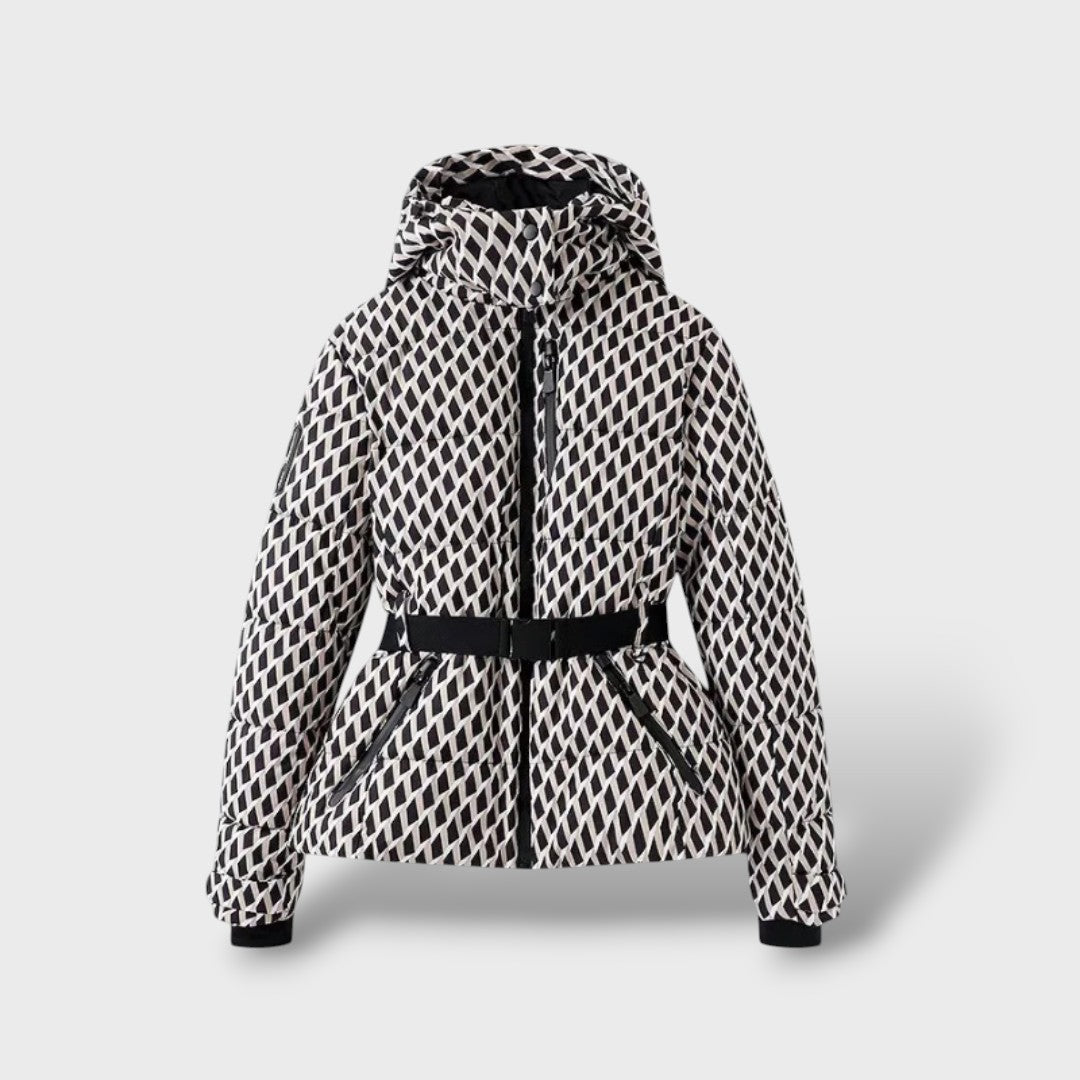 Chaqueta Acolchada con Cinturón Impermeable