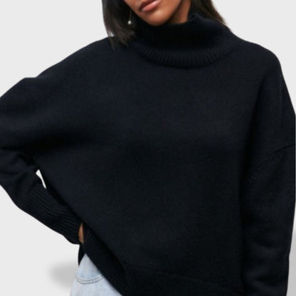 Isabel | Jersey básico de cuello cisne para mujer, suave y versátil.