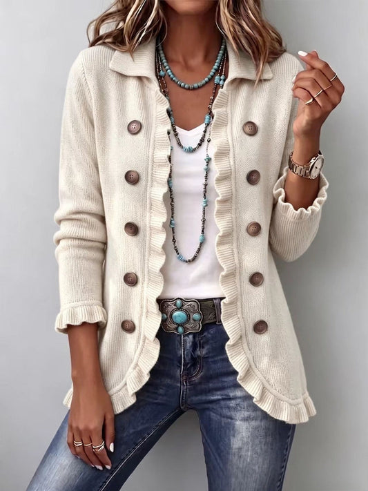 Adelina | Chaqueta Bordada de Punto Marfil