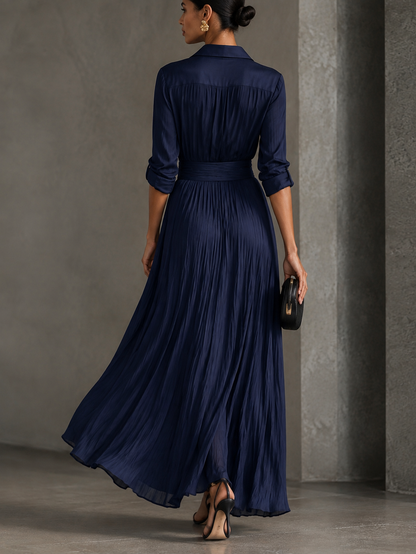 GABRIELLA | Elegante Vestido Camisero Maxi