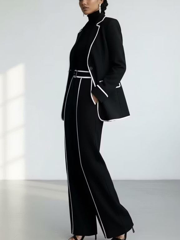 CLAUDIA | Conjunto de Dos Piezas de Blazer con Ribete