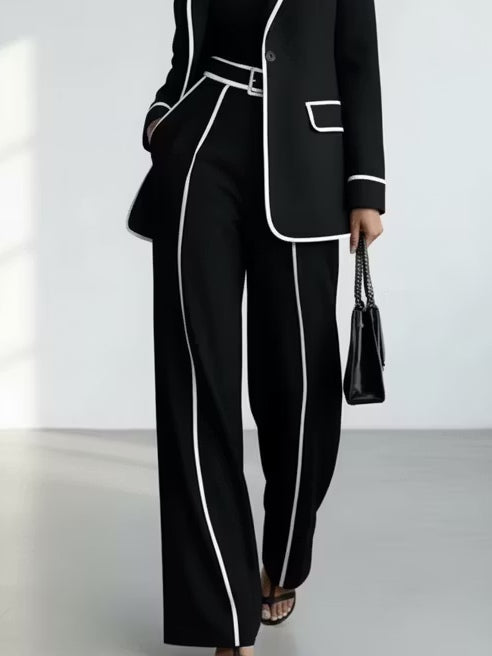 CLAUDIA | Conjunto de Dos Piezas de Blazer con Ribete