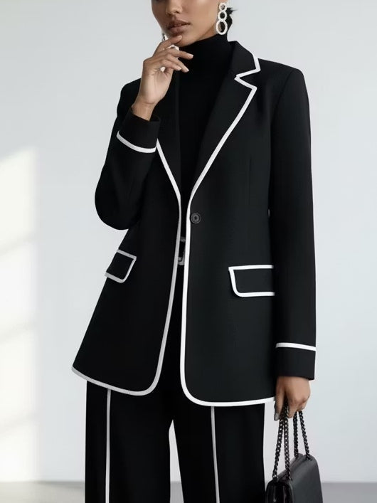 CLAUDIA | Conjunto de Dos Piezas de Blazer con Ribete