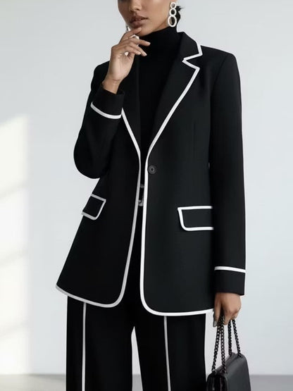 CLAUDIA | Conjunto de Dos Piezas de Blazer con Ribete