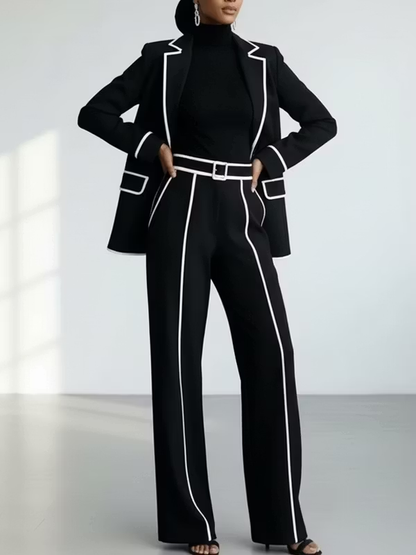 CLAUDIA | Conjunto de Dos Piezas de Blazer con Ribete
