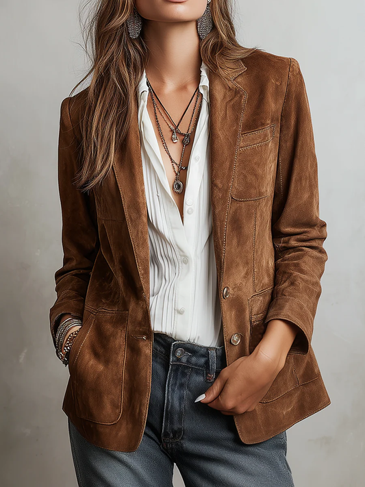 Blazer vintage de mujer marrón.