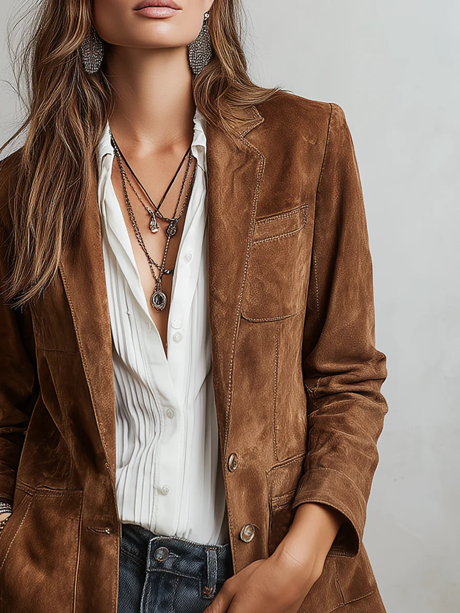 Blazer vintage de mujer marrón.