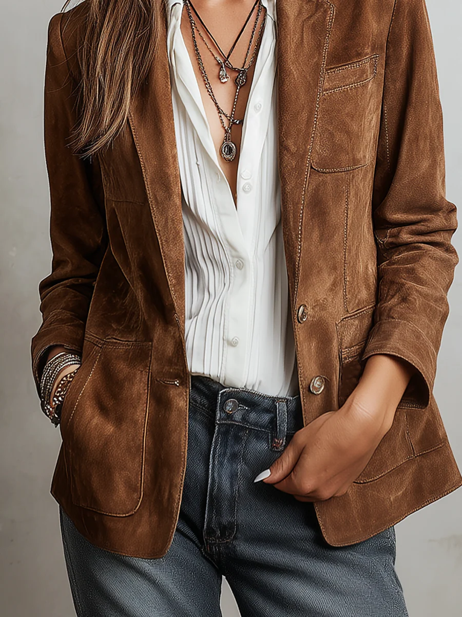 Blazer vintage de mujer marrón.
