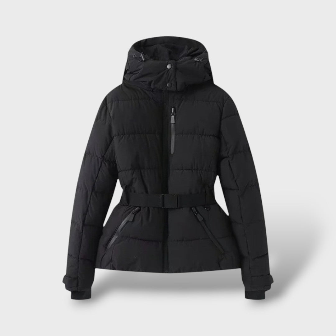 Chaqueta Acolchada con Cinturón Impermeable