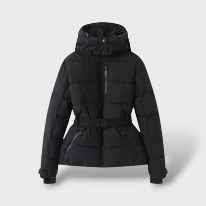 Chaqueta Acolchada con Cinturón Impermeable