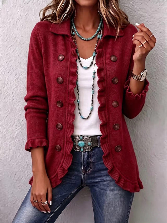 Rosalía | Chaqueta de Punto Rojo Rubí