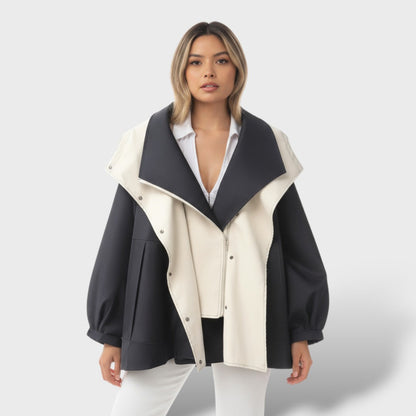 Trench elegante de algodón encerado resistente al agua