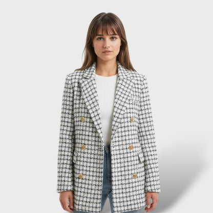 Americana de Tweed Grueso Mujer Elegante