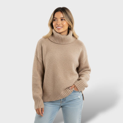 Suéter de Cuello Alto Elegante Mujer