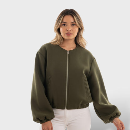 Cazadora Bomber Suave con Cremallera