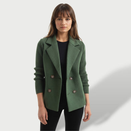 Blazer Mujer Elegante Amora con Mangas de Punto a Rayas