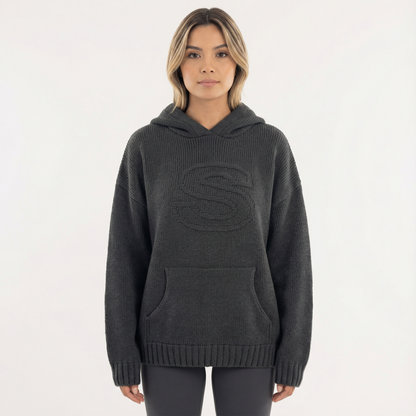Sudadera Tejida con Capucha Mujer