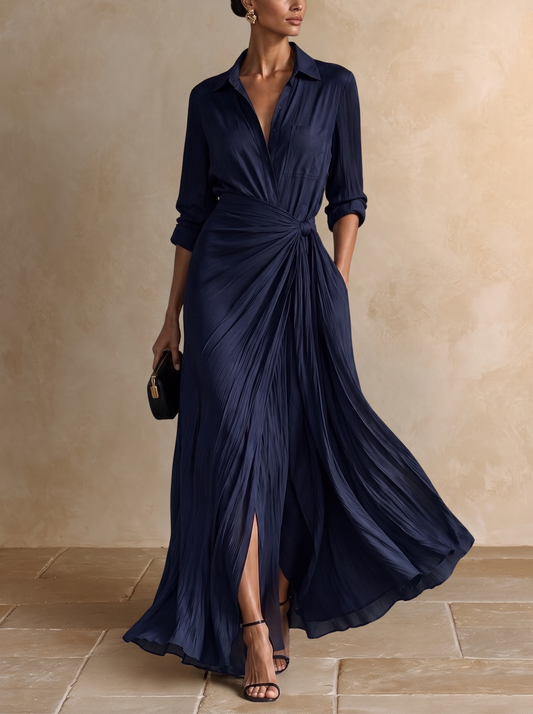 GABRIELLA | Elegante Vestido Camisero Maxi