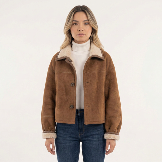 Chaqueta con Cuello Reversible Mujer