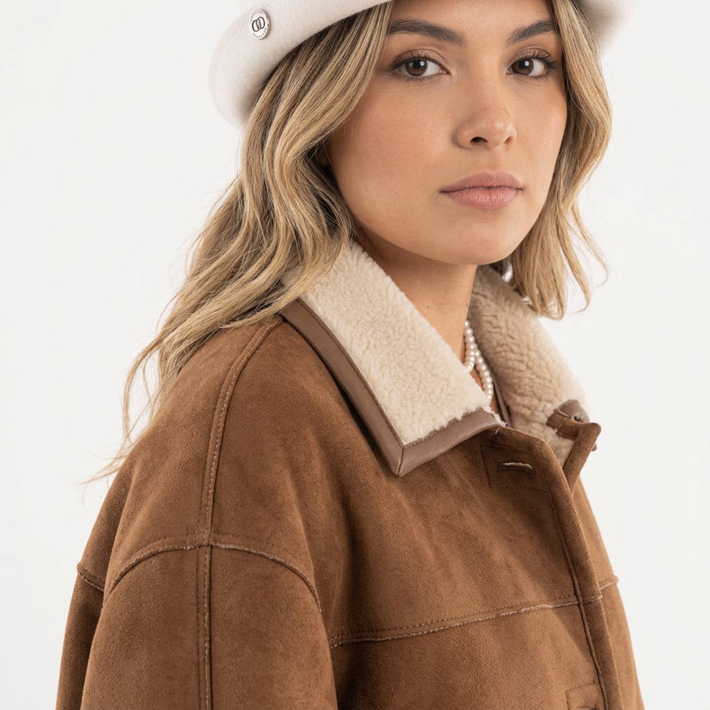 Chaqueta con Cuello Reversible Mujer
