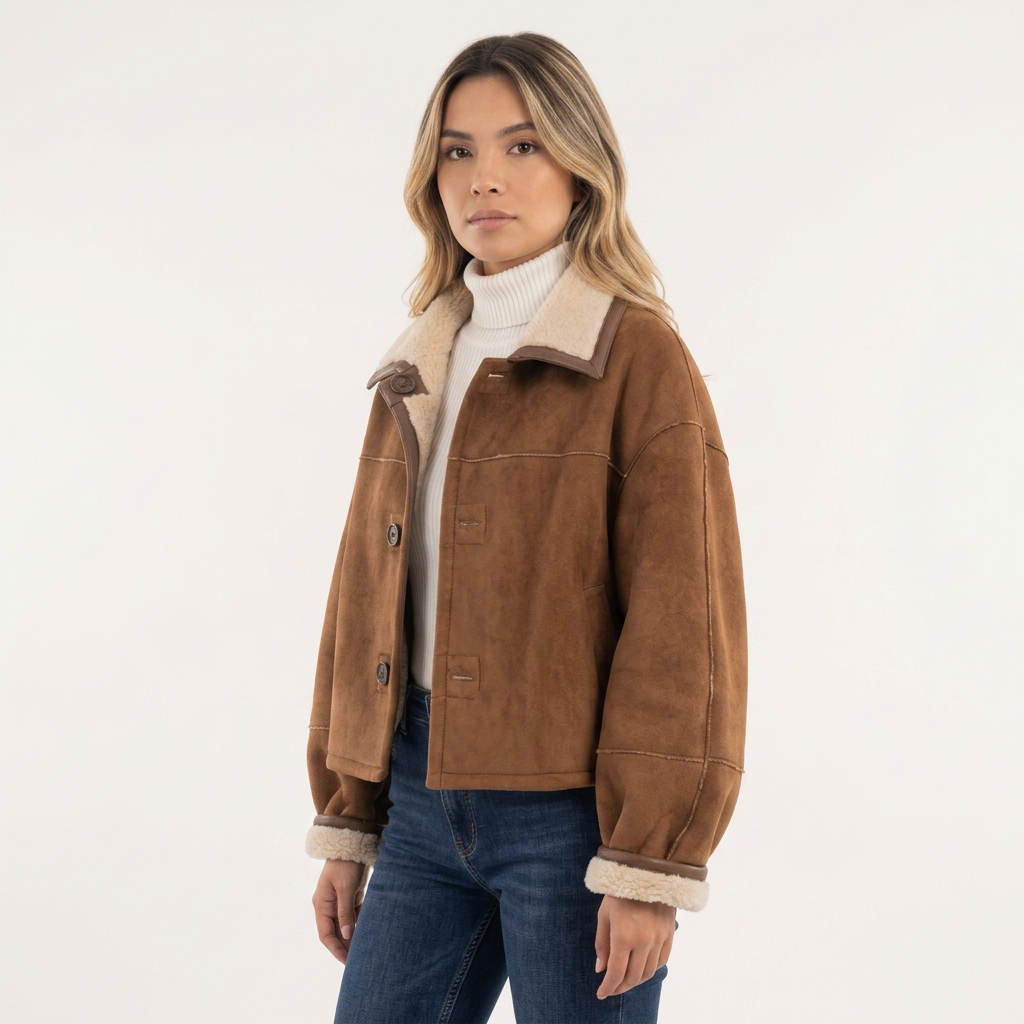 Chaqueta con Cuello Reversible Mujer