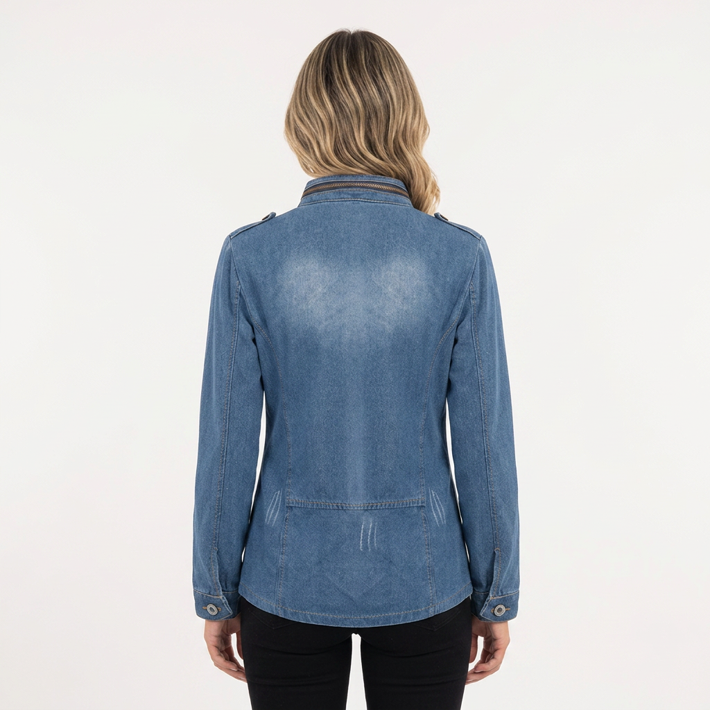 Chaqueta Vaquera Clásica Mujer con Cremallera