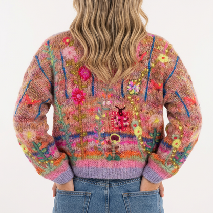 Cárdigan Bordado Floral Boho