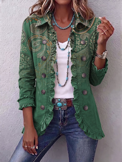 Jacinta | Chaqueta Bordada Cachemira Verde