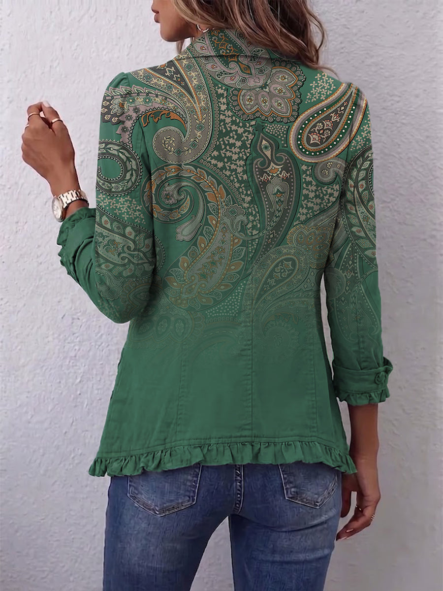 Jacinta | Chaqueta Bordada Cachemira Verde