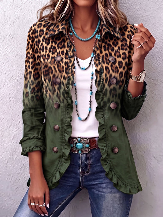 Ramona | Chaqueta Blazer Leopardo Verde
