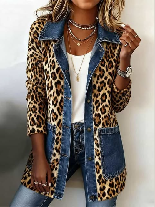 Lorena | Chaqueta Larga Leopardo y Vaquero